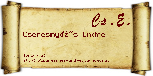 Cseresnyés Endre névjegykártya