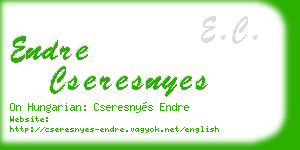 endre cseresnyes business card